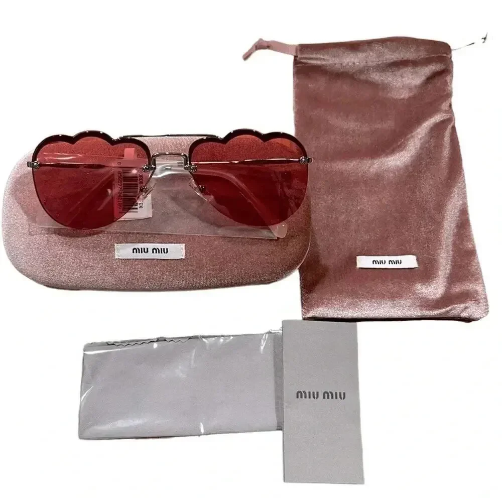 MIU MIU MU56US - Pink Lens Metal Frame Sunglasses NWT